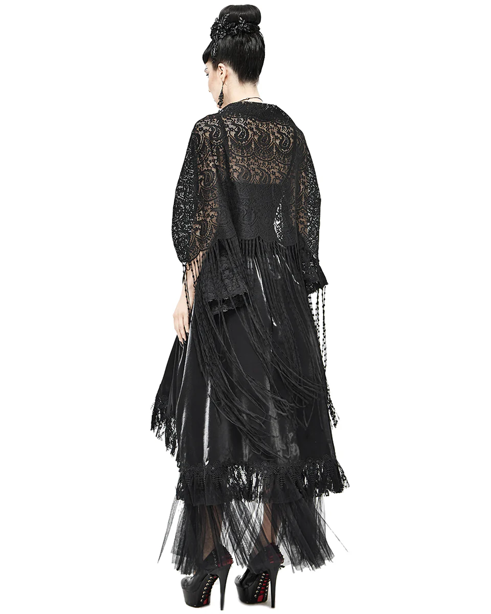 Devil Fashion Womens Gothic Fringed Shawl - Image 4
