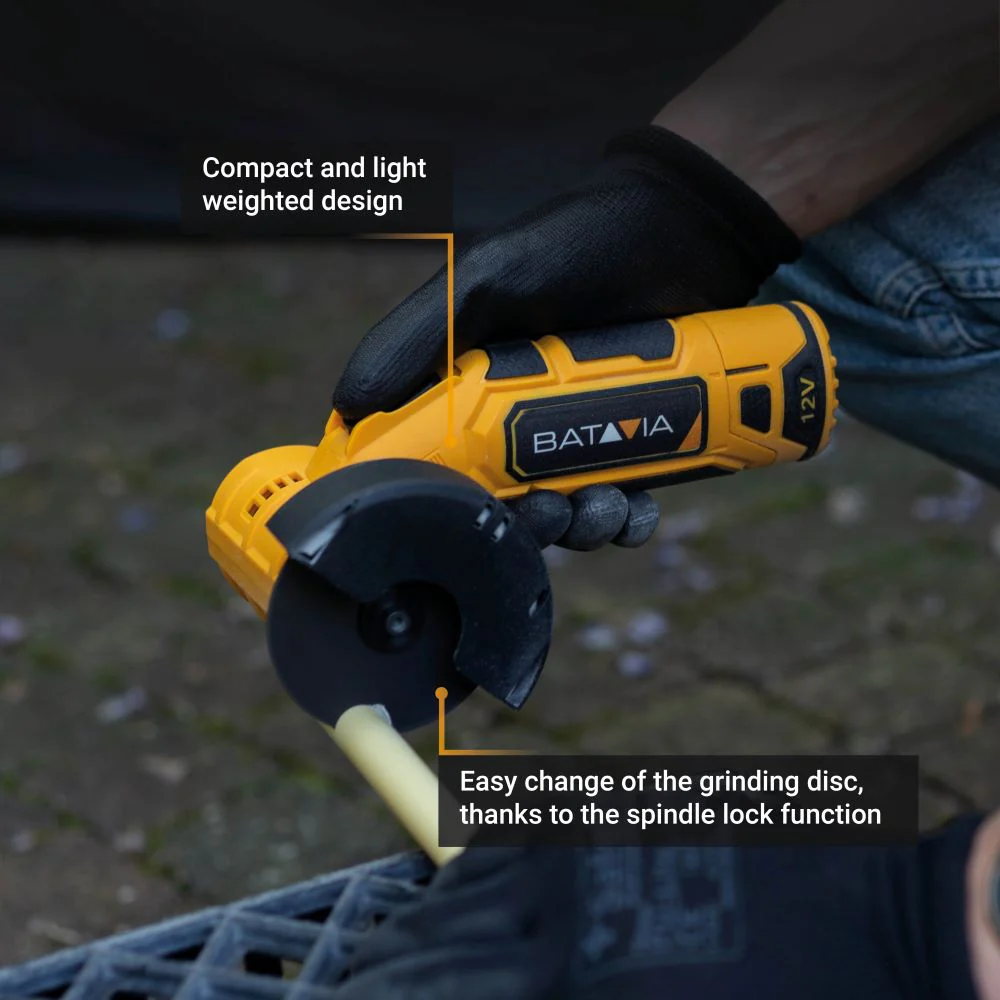12V Cordless Angle Grinder 76mm - Image 3