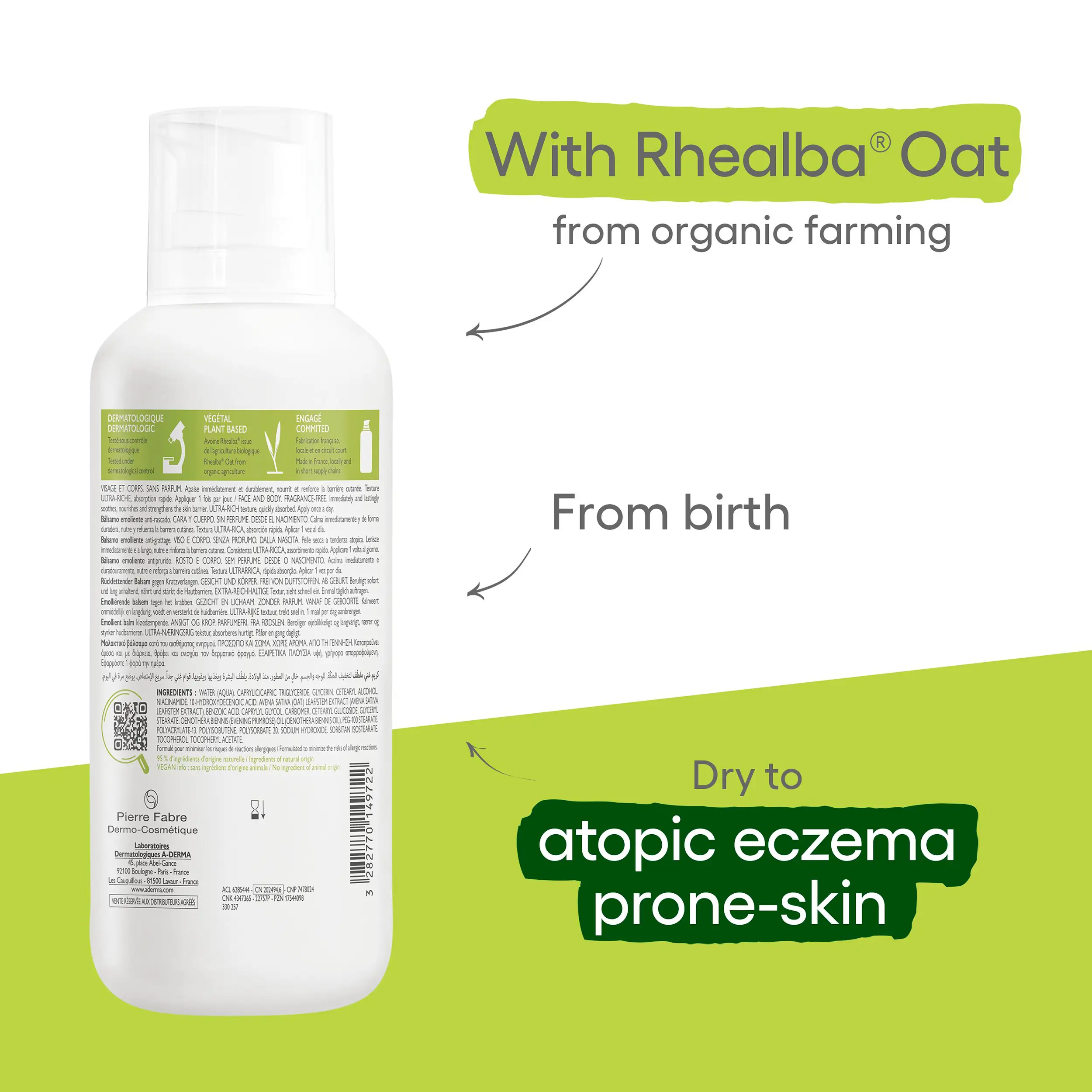 A-Derma Exomega Control Emollient Balm 400ml - Image 6