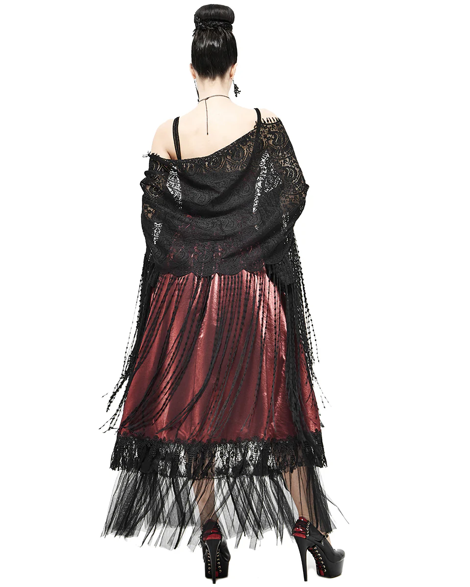 Devil Fashion Womens Gothic Fringed Shawl - Image 2